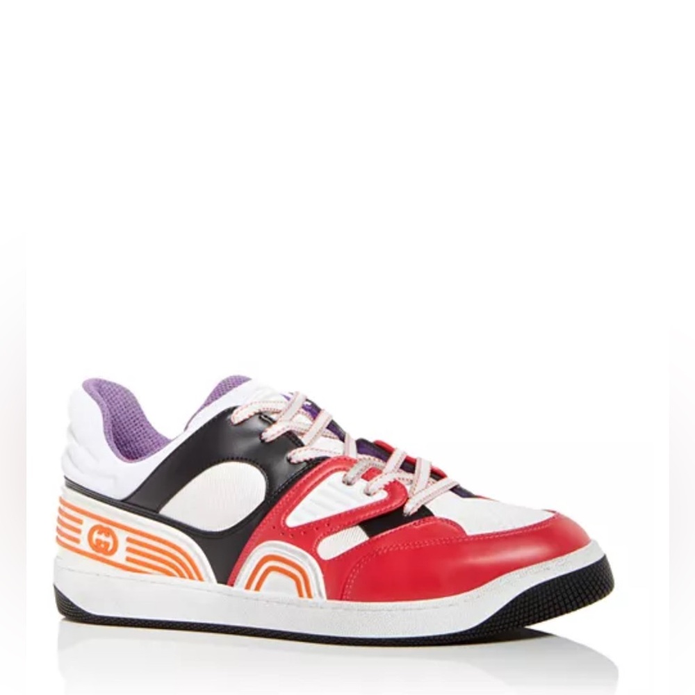 Gucci Men's Demetri Color Block Leather Fabric Low Top Sneakers UK 8.5 | US 9.5